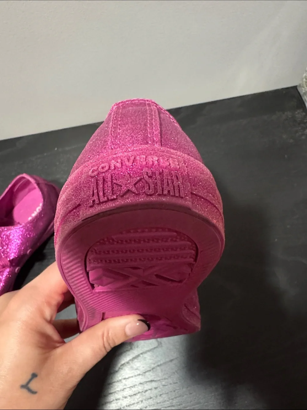 Converse Sparkling Pink Low-Top Lace-Up Sneakers - Picture 5 of 5